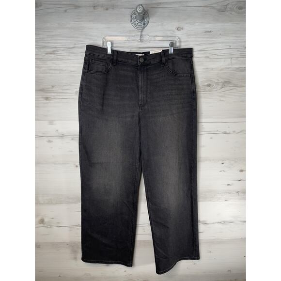 SO Jeans Womens 18 Plus Black High Rise Wide Leg Superstretch Black Wash Denim - Picture 1 of 13